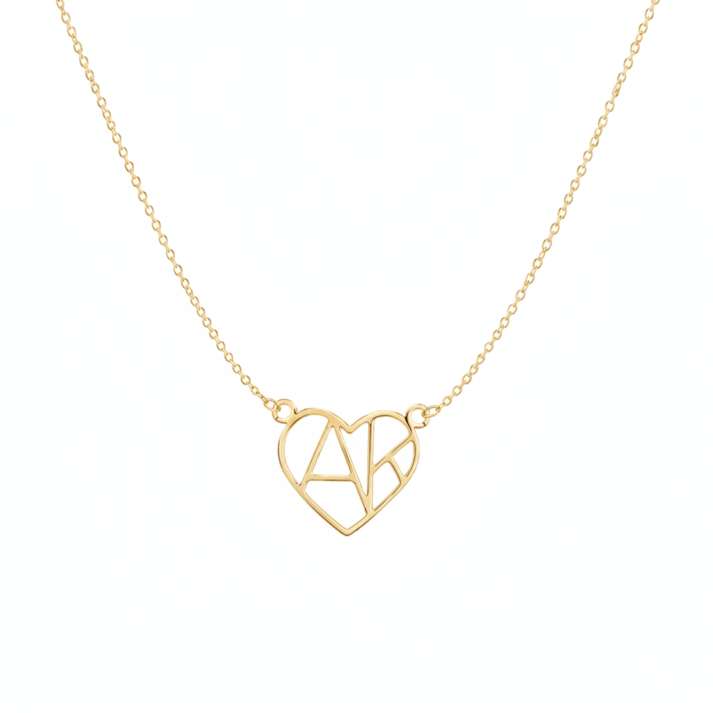 COLLANA CON CUORE E INIZIALE