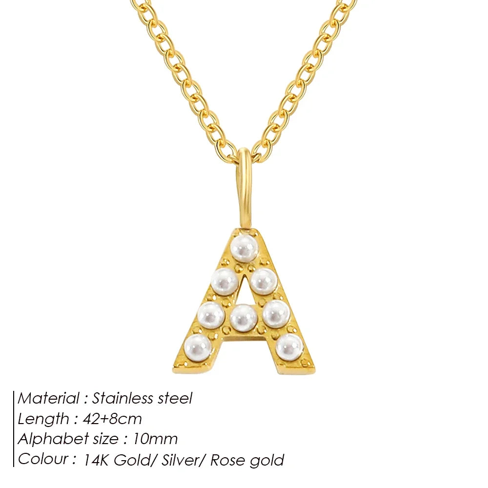Dainty Pearl Initial Pendant
