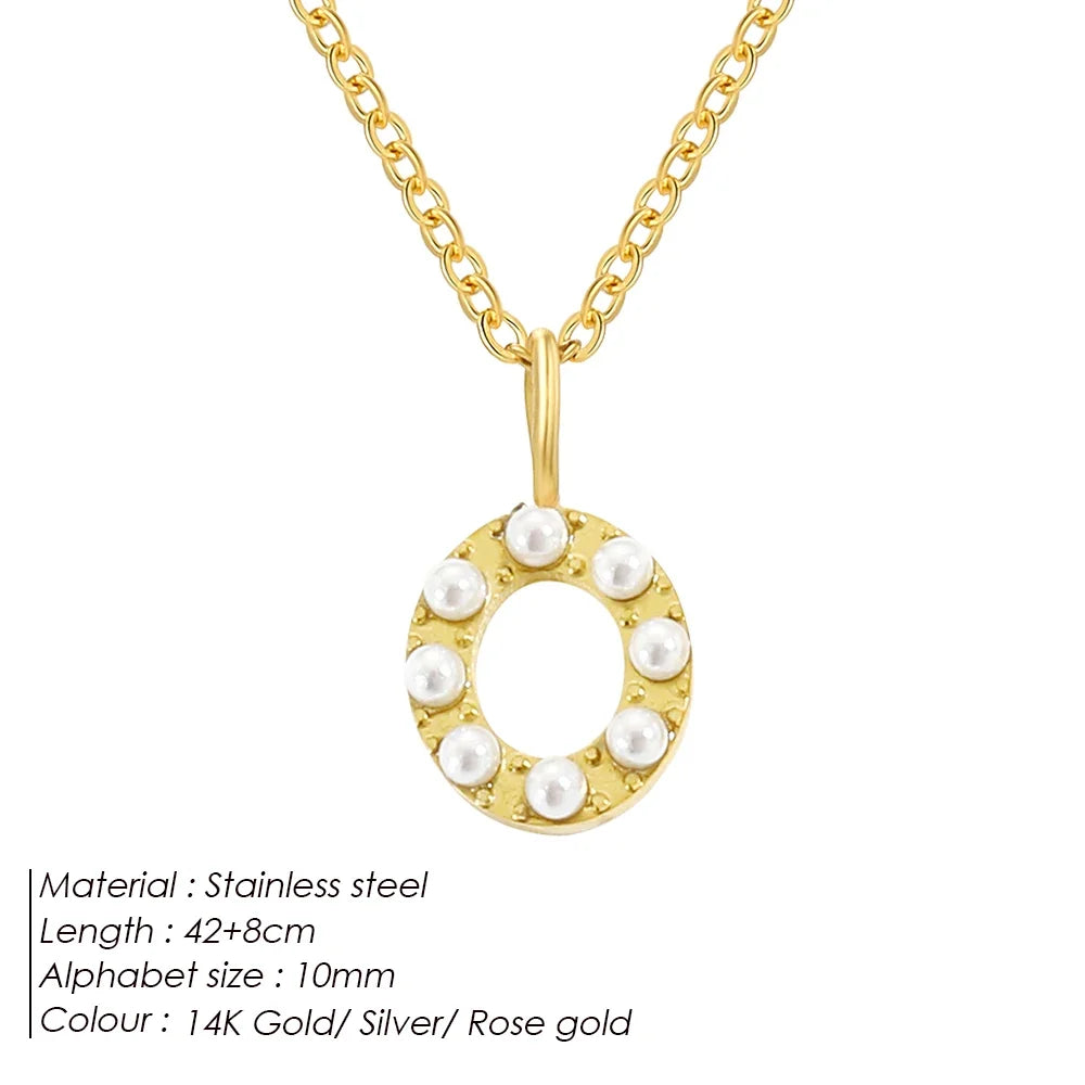 Dainty Pearl Initial Pendant
