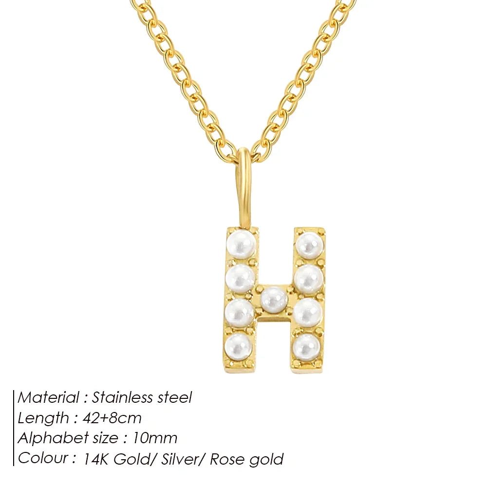 Dainty Pearl Initial Pendant
