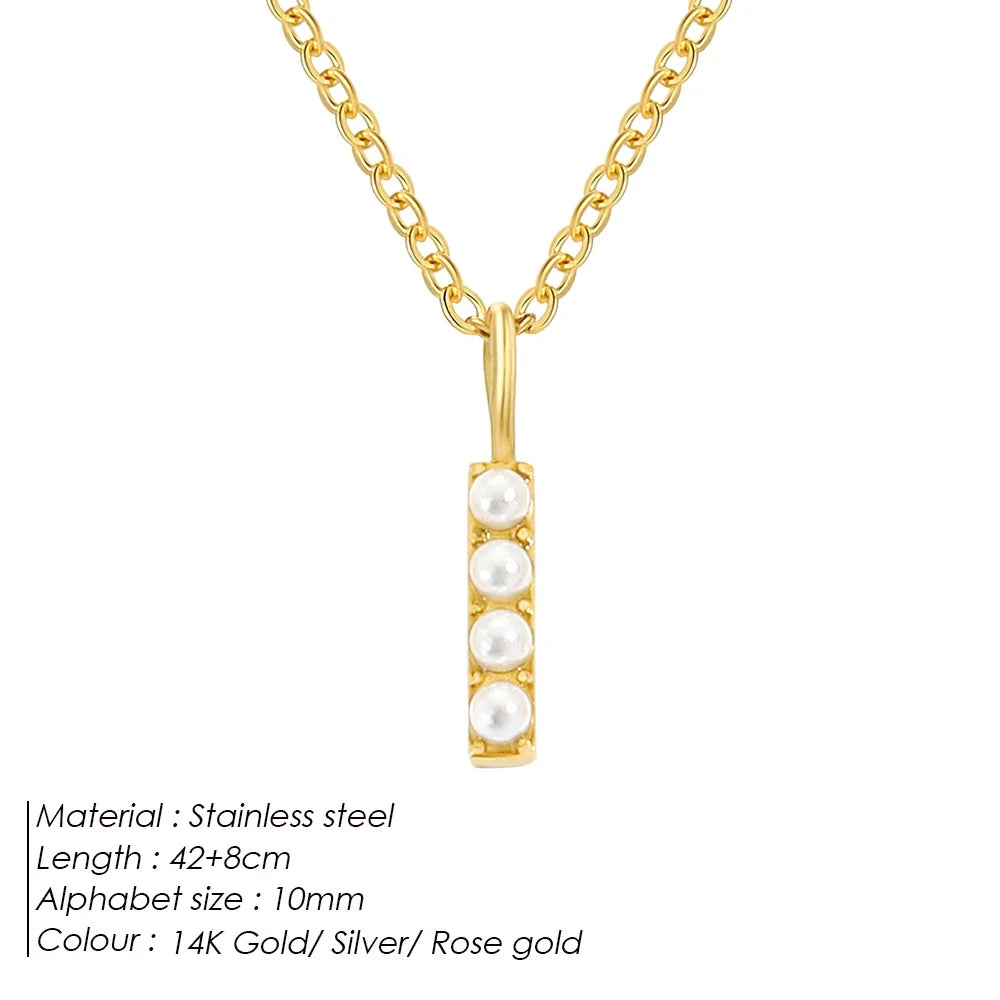 Dainty Pearl Initial Pendant